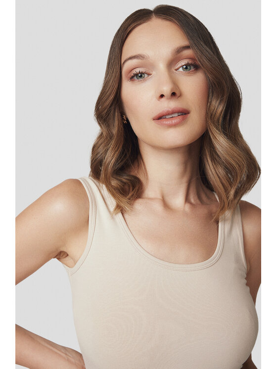 Lancerto Lancerto Top Cynthia TS073225000002 Écru Slim Fit