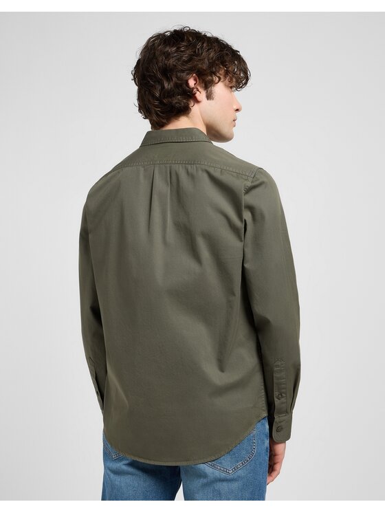 Lee Lee Camicia Patch Shirt Verde Regular Fit