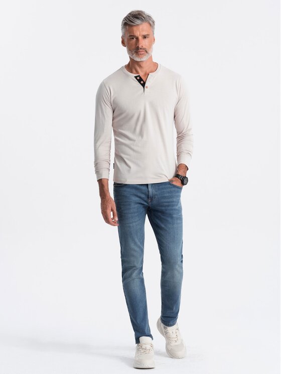 Ombre Ombre Longsleeve OM-LSCL-0107 Szary Fitting Fit