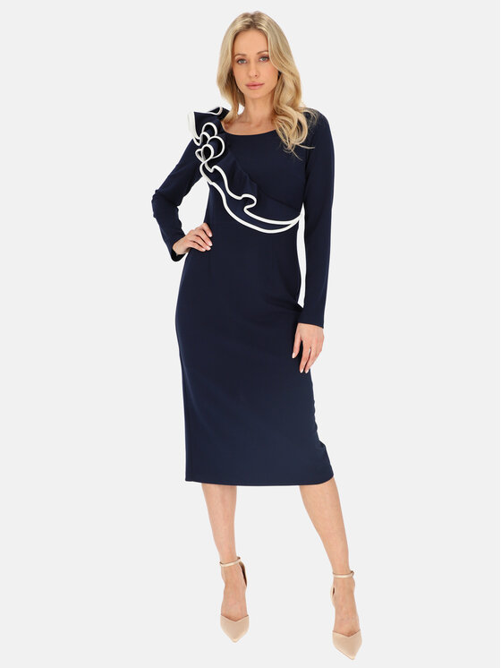 L’AF L’AF Sukienka koktajlowa Kim Granatowy Slim Fit