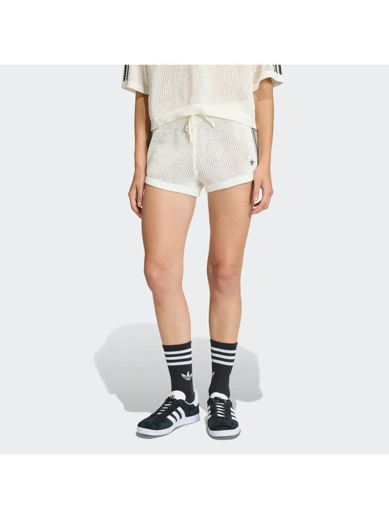 adidas adidas Szorty materiałowe Knitted Crochet KC6477 Biały Regular Fit