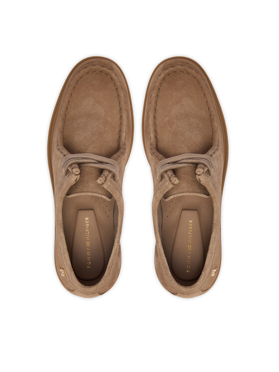 Tommy Hilfiger Tommy Hilfiger Pusbačiai Lightweight Suede Apron Toe FW0FW09262 Smėlio