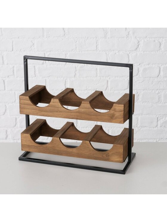 MIAhome MIAhome Półka Stojak na butelki 33x15x36 cm INNALO Brązowy