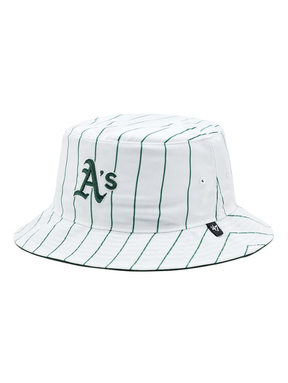 47 Brand Cepure ar nagu MLB Oakland Athletics Pinstriped '47 BUCKET B-PINSD18PTF-DG Zaļš