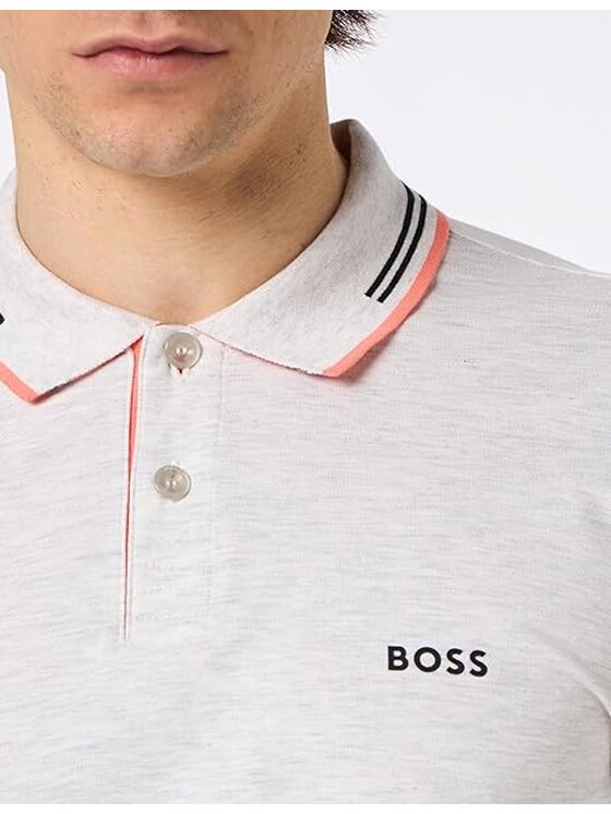 BOSS Boss Polo 50506193-056 Szary Slim Fit