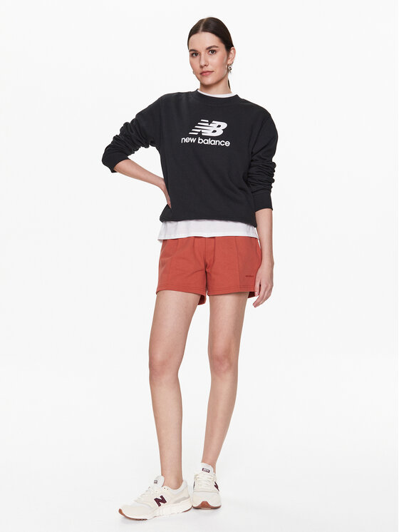 New Balance New Balance Μπλούζα Essentials Stacked Logo WT31532 Μαύρο Relaxed Fit