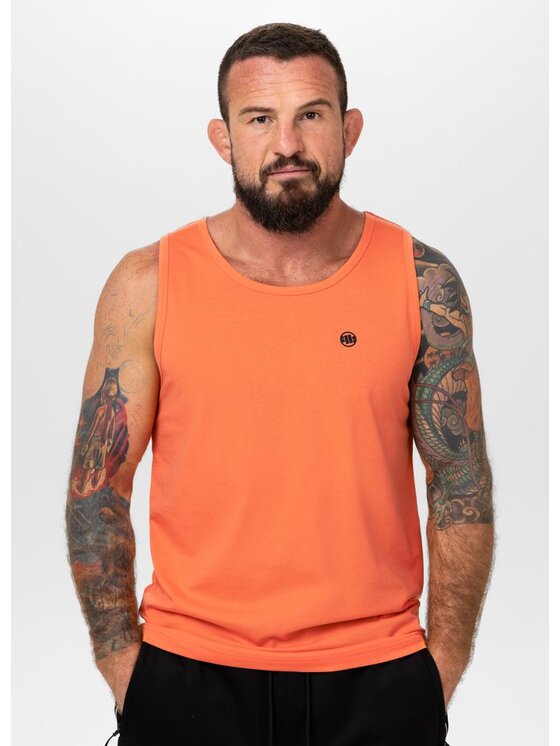 PITBULL PITBULL Tank top Tank Top męski Coolmax SCOTT L Pomarańczowy Regular Fit