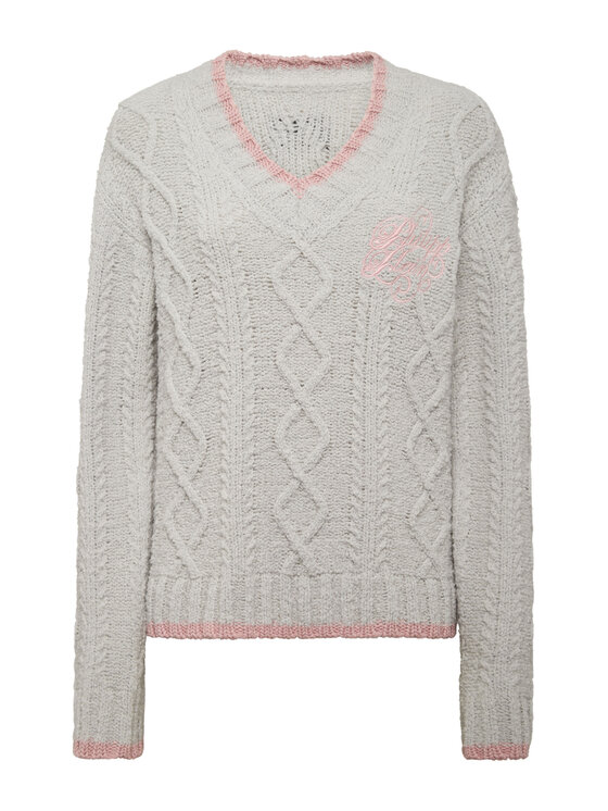 PHILIPP PLEIN PHILIPP PLEIN Sweter 27259 Beżowy Regular Fit
