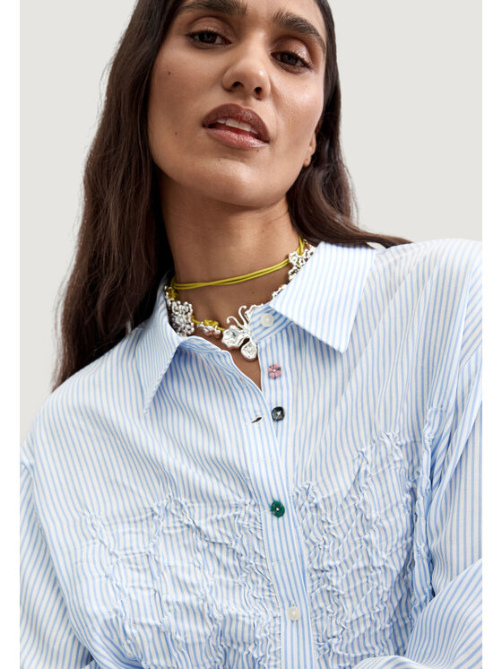 Desigual Desigual Πουκάμισο CAM_DANUBIO Μπλε Egg Fit
