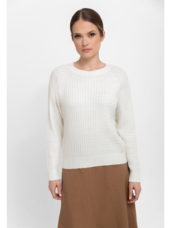 Volcano Volcano Sweter S-KAMA Écru Regular Fit
