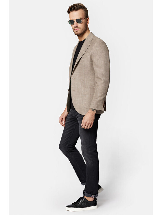 Lancerto Lancerto Marynarka Caravia MA099123000003 Beżowy Slim Fit