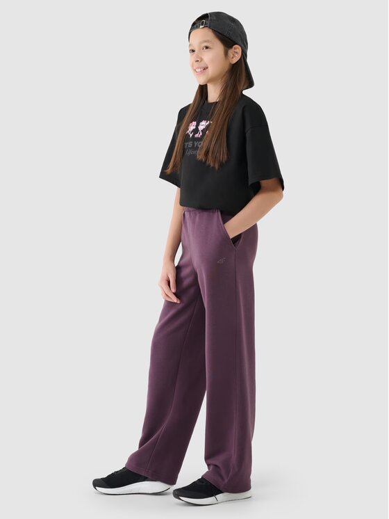 4F 4F Teplákové nohavice 4FJRSS25TTROF1355-50S Fialová Relaxed Fit