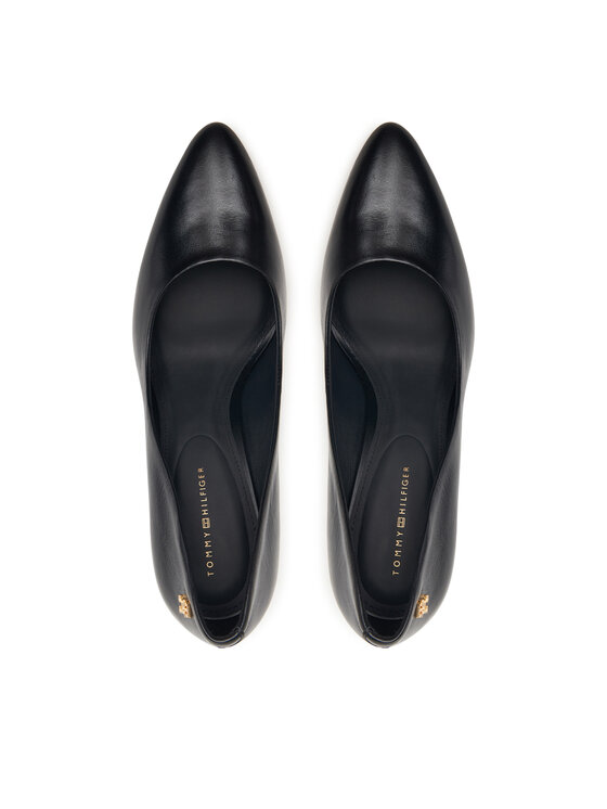 Tommy Hilfiger Tommy Hilfiger Pantofi cu toc subțire High Heel Court Leather Shoe FW0FW09527 Negru