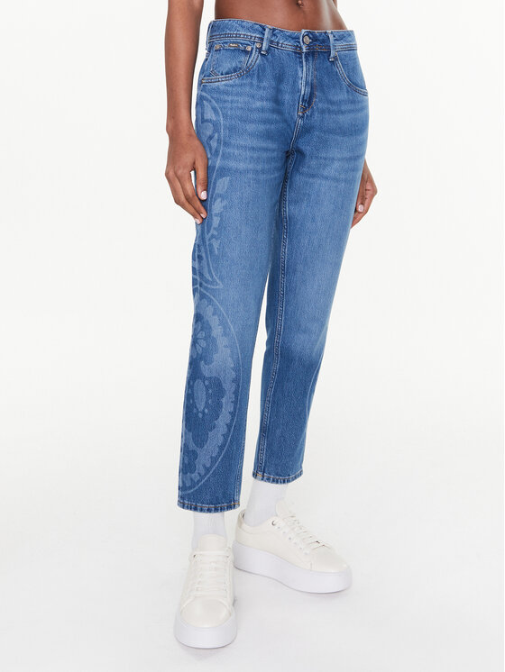 Pepe Jeans Blugi Violet Bandani PL204403R Albastru Mom Fit
