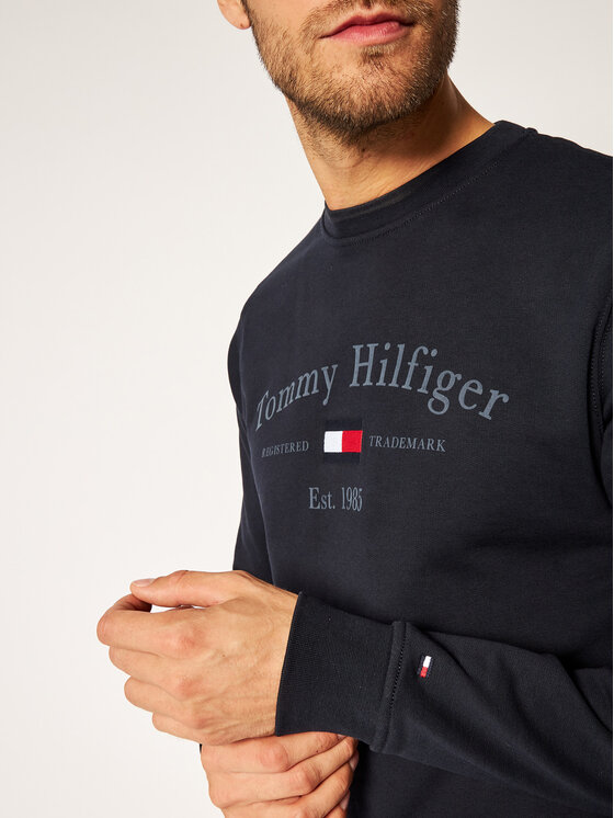 Tommy Hilfiger Bluza Arch Artwork MW0MW15263 Granatowy Regular Fit Modivo.pl