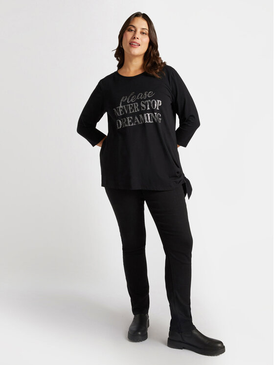 Fiorella Rubino Fiorella Rubino T-Shirt G289L008102N033 Czarny Regular Fit