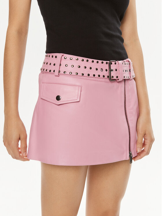 Jupe en cuir rose best sale