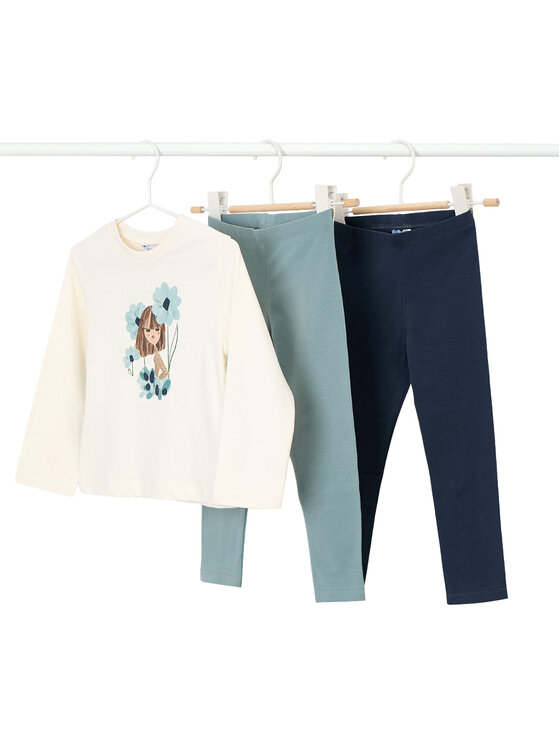 Mayoral Komplet 2 par legginsów i bluzka 4724 Kolorowy Slim Fit