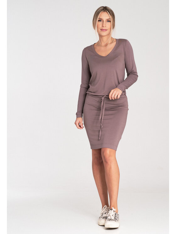 FIGL FIGL Každodenní šaty M1049 Hnědá Casual Fit