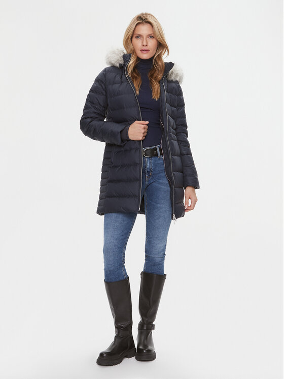 Tommy Hilfiger Tommy Hilfiger Geacă din puf Tyra WW0WW39747 Bleumarin Regular Fit