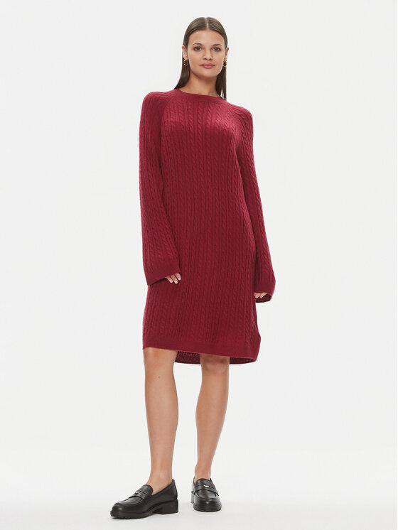 Tommy Hilfiger Tommy Hilfiger Плетена рокля WW0WW39927 Червен Relaxed Fit