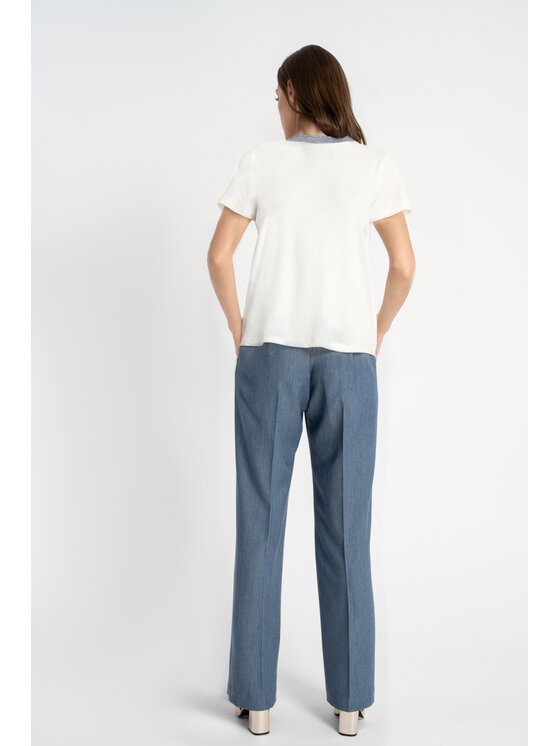 CLICK CLICK Bluzka 72-001 Biały Classic Fit