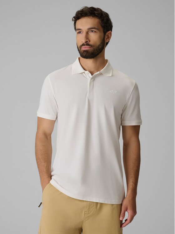 4F 4F Polo 4FRSS26TPTSM0899-11M Biały Regular Fit