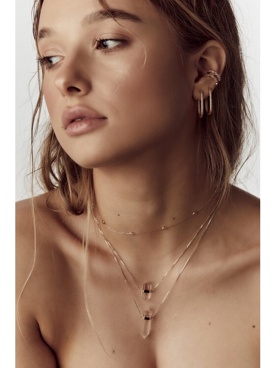 Alicja&Maria Jewellery Alicja&Maria Jewellery Naszyjnik Vanity Mini Kryształ Górski Złoty
