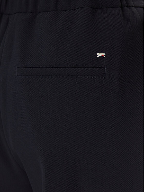 Tommy Hilfiger Tommy Hilfiger Hlače iz tkanine WW0WW41908 Mornarsko modra Wide Leg