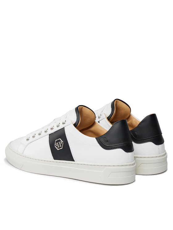 PHILIPP PLEIN PHILIPP PLEIN Laisvalaikio batai Leather Lo-Top Sneakers Hexagon AACS MSC3905 PLE075N Balta