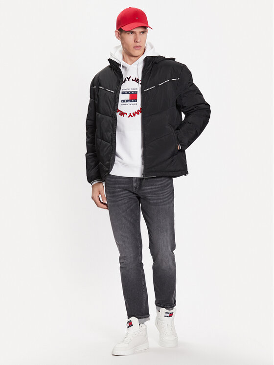 Tommy Jeans Tommy Jeans Prijelazna jakna Tape Detail DM0DM16578 Crna Regular Fit