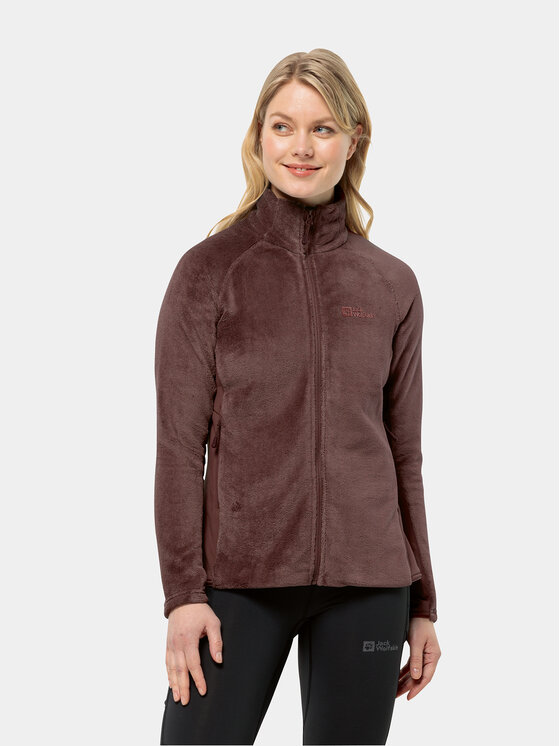 Jack Wolfskin Fleecová mikina Rotwand Fz 1711421 Bordová Regular Fit