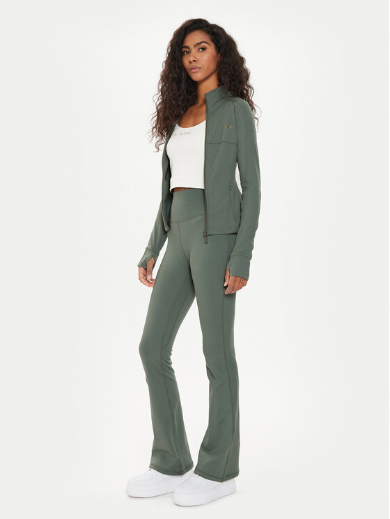 Guess Guess Majica dugih rukava Marika V4YP12 KCD02 Zelena Slim Fit