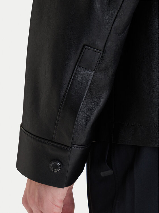 BOSS BOSS Kožená bunda PS Spirit70 50560422 Čierna Regular Fit