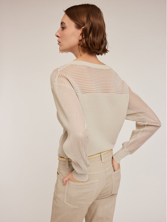 Motivi Motivi Cardigan M166W003201N002 Écru Regular Fit