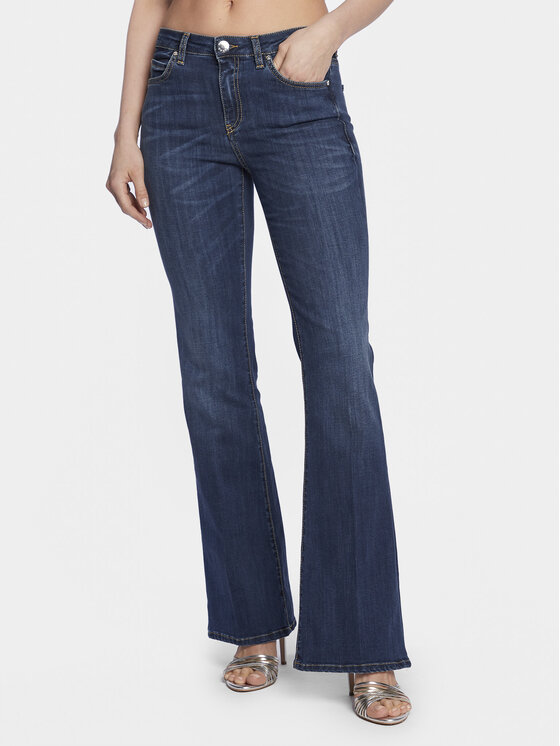 PINKO Pinko Traperice Flora 100561 A0MR Tamnoplava Flare Fit