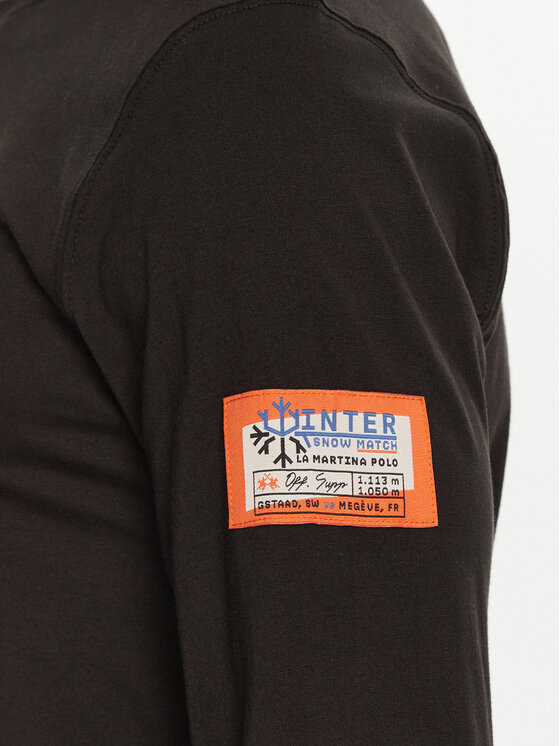 La Martina La Martina Longsleeve ZMR008 JS206 Μαύρο Regular Fit