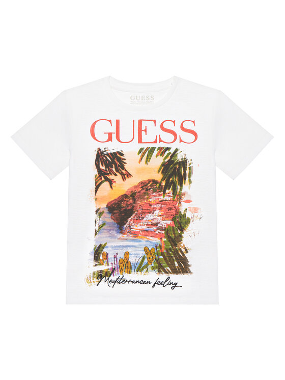 Guess Tricou L6GI05 K6XN4 Alb Regular Fit