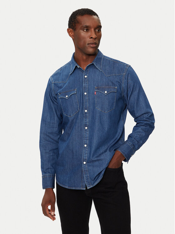 Levi's džínsová košeľa Barstow Western 85744-0041 Modrá Regular Fit
