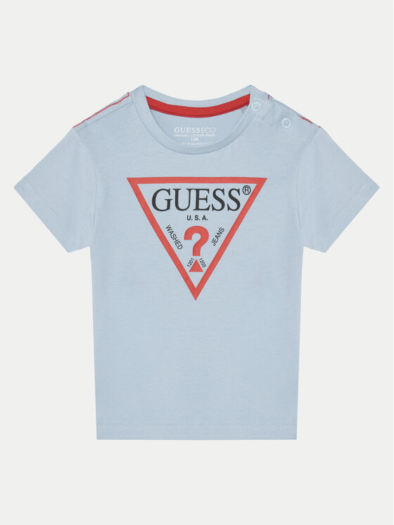 Guess Guess Tricou N73I55 K8HM0 Albastru celest Regular Fit