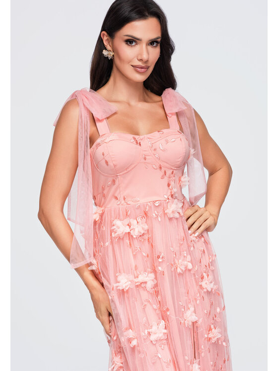 Ombre Ombre Sukienka wieczorowa LA-OM-DLR427 Różowy Regular Fit