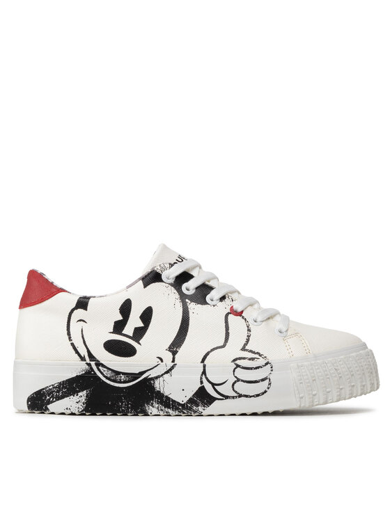 Desigual Desigual Sneakersy Street Mickey 22SSKP24 Bílá