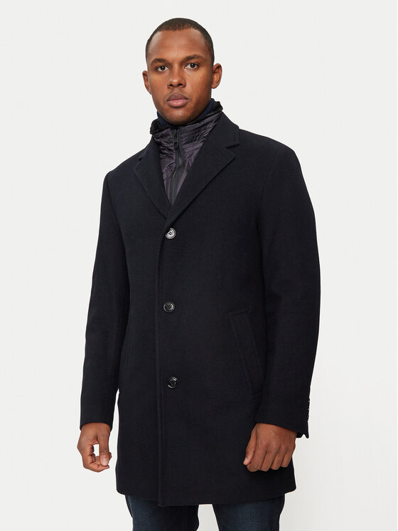 Hechter Paris Hechter Paris Вълнено палто 45014 142270 Тъмносин Regular Fit