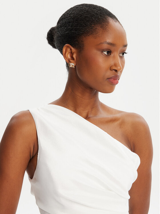 BARDOT BARDOT Abito da cocktail Silvana Ruffle 60037DB Bianco Slim Fit