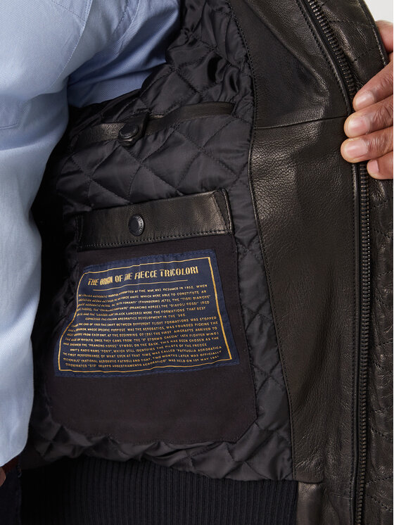 Aeronautica Militare Aeronautica Militare Μπουφάν δερμάτινο 252PN0846U100839 Μαύρο Regular Fit