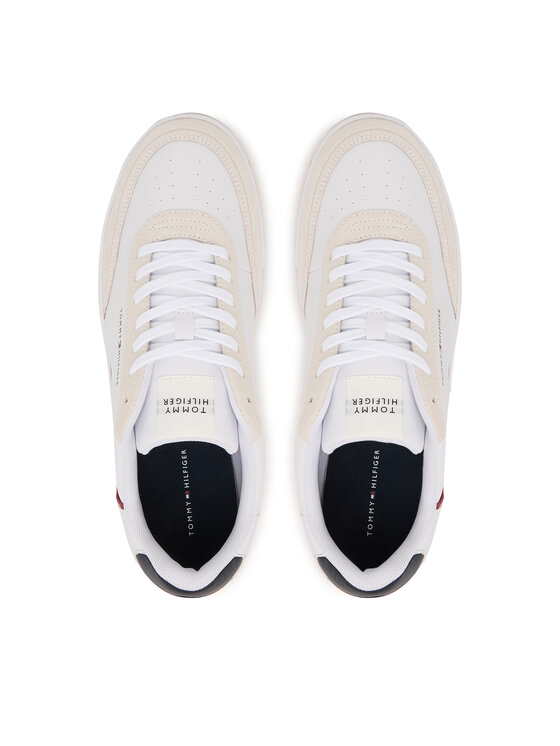 Tommy Hilfiger Tommy Hilfiger Sneakersy Th Basket Core Leather Suede Mix FM0FM05881 Bílá
