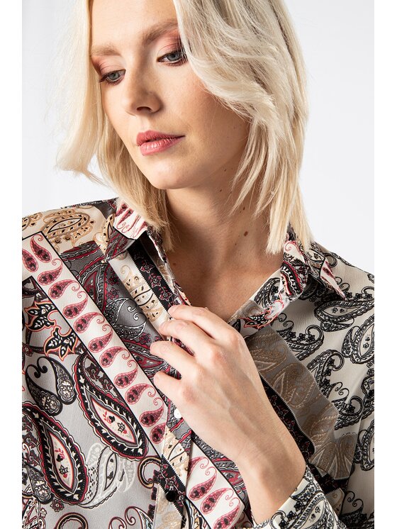 QUIOSQUE QUIOSQUE Halenka PATCHY SHIRT Šedá Regular Fit