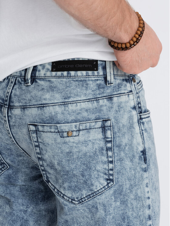 Ombre Ombre Jeansy OM-PADP-0109 Modrá Slim Fit
