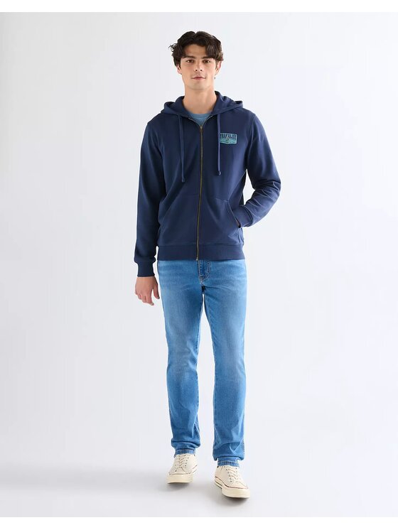 Wrangler Wrangler Bluza GRAPHIC ZIP HOODIE Niebieski Regular Fit