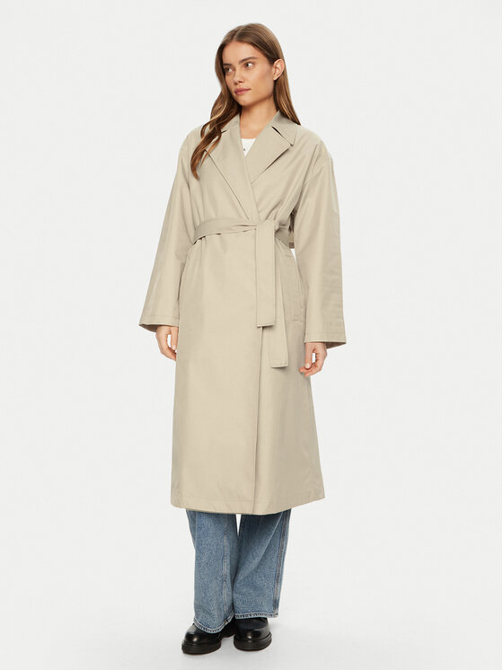 Calvin Klein Calvin Klein Trench 00040WL546 Bej Regular Fit